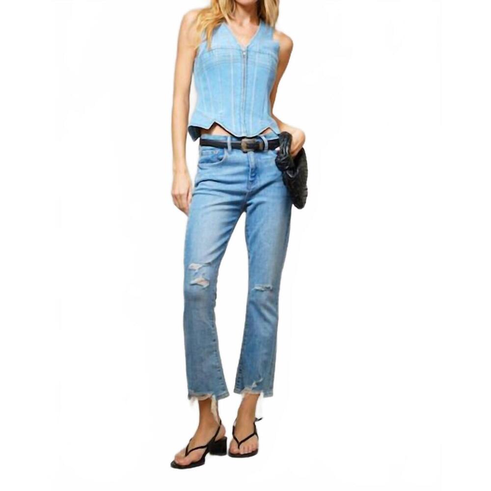 NEW BLUE B rugged corset vest in blue